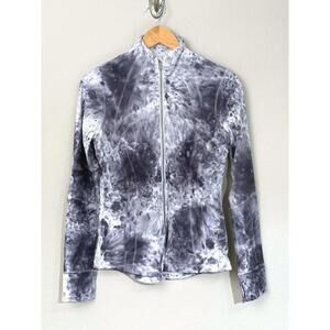 Lululemon Define Jacket Size 8 Grey Cloud Tie Dye Print Luxtreme Athleisure